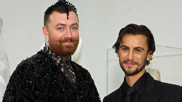 Sam Smith and Christian Cowan red carpet engagement Hazel Eyes